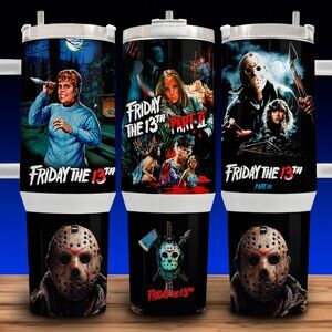 40 oz Jason Vorhees Friday 13th Horror Cup Mug Tumbler with Handle